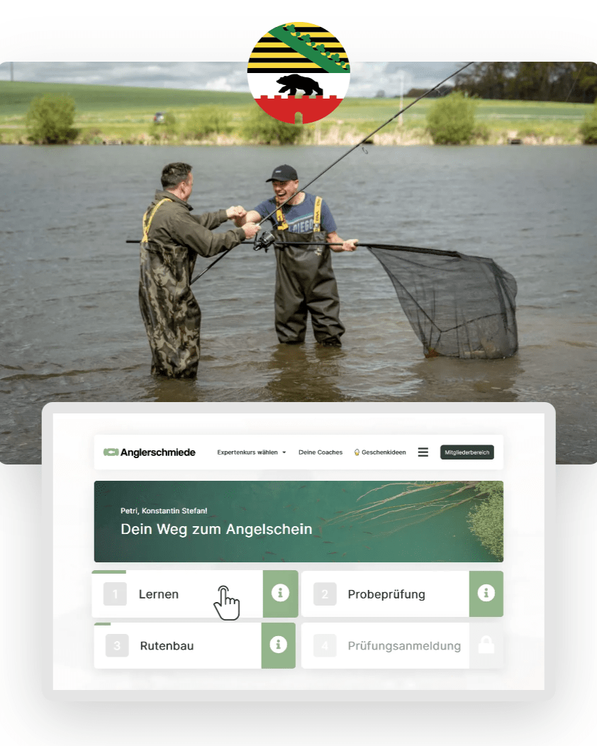 Zum Angelschein Sachsen Anhalt Online - Prüfungsvorbereitung mit der Anglerschmiede