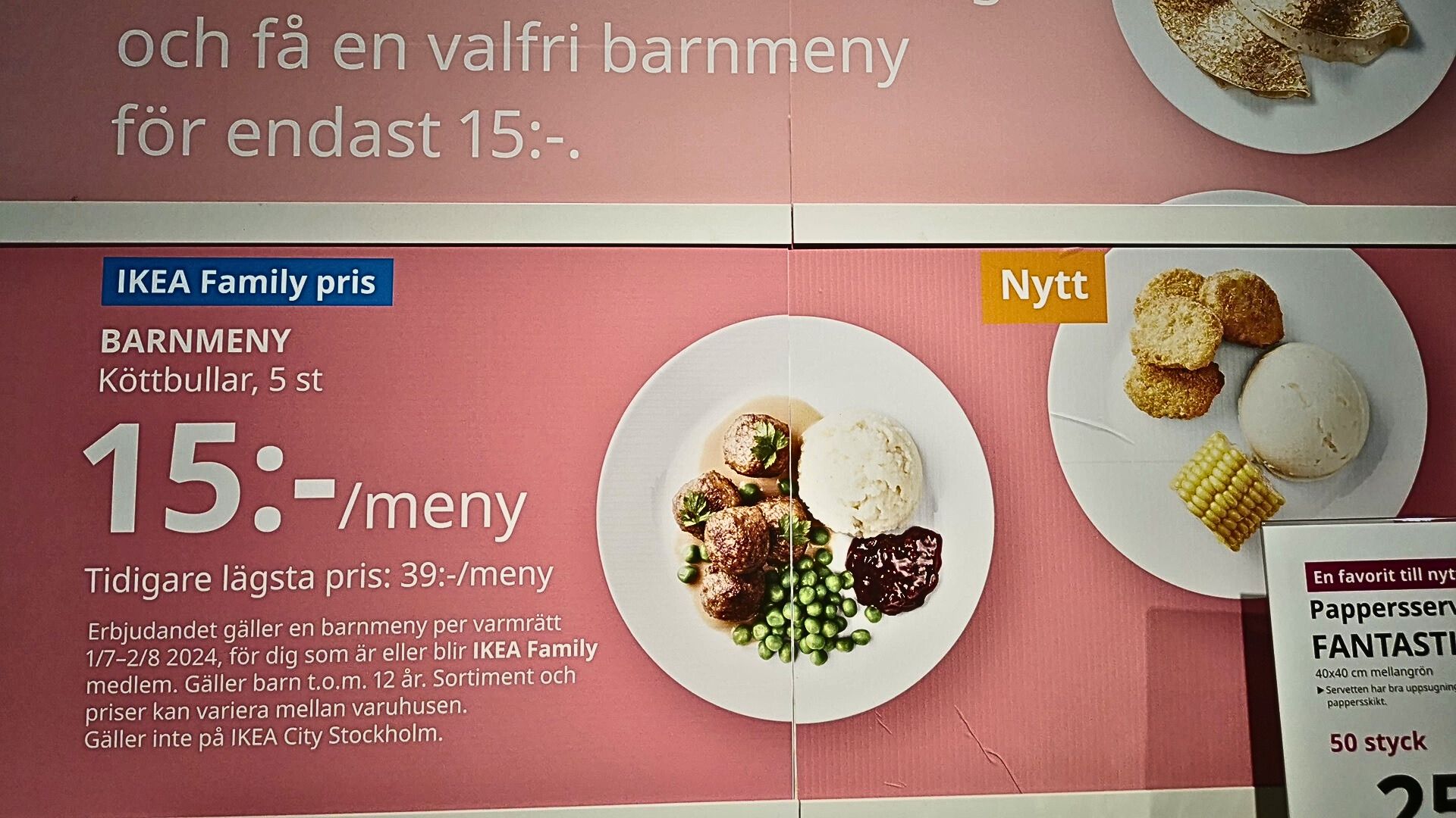 Preistafel bei IKEA zeigt günstiges Tagesmenü – eine willkommene Alternative auf der Reise