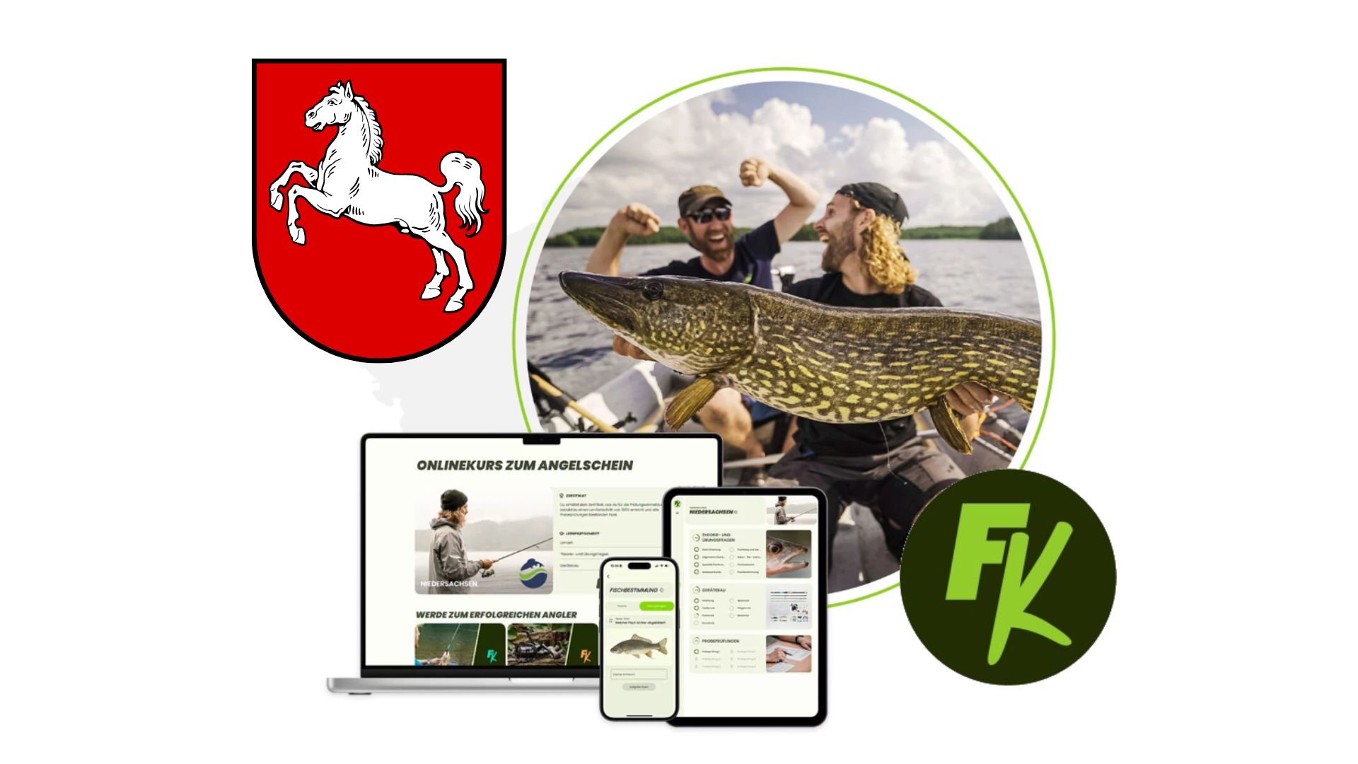 Der Fischereischein Niedersachsen Online - Kurs zur Prüfungsvorbereitung mit Fishing-King