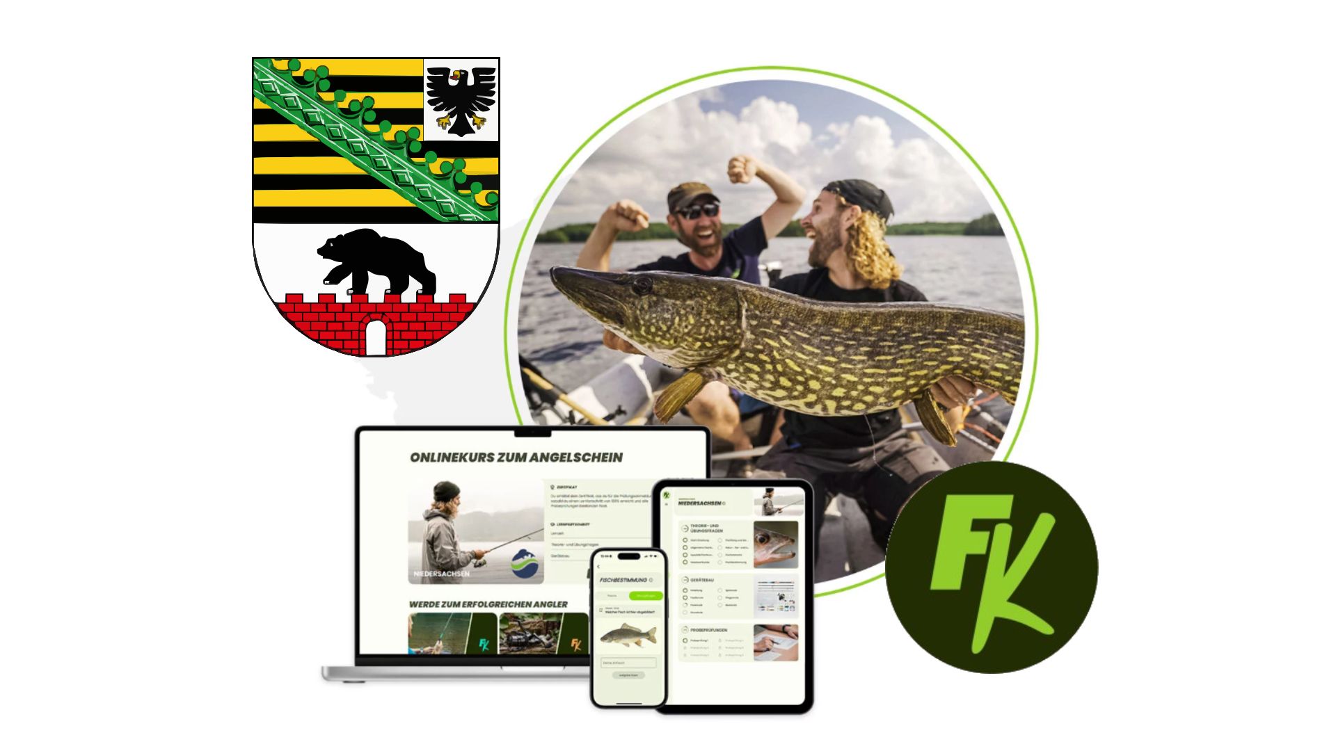 Der Fischereischein Sachsen Anhalt Online - Kurs zur Prüfungsvorbereitung mit Fishing-King
